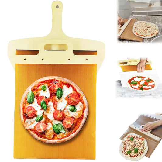 Sliding Pizza Peel - Pala Pizza Scorrevole, Pizza Paddle with Handle, Sliding Pizza Shovel For Dishwasher, The Pizza Board That Transfers Pizza Perfectly, Accessory for Pizza Ovens, Non-stick