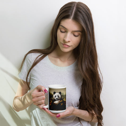 Panda Mona Lisa Mug: Sip Your Coffee with a Smile (11oz, 15oz, 20oz)