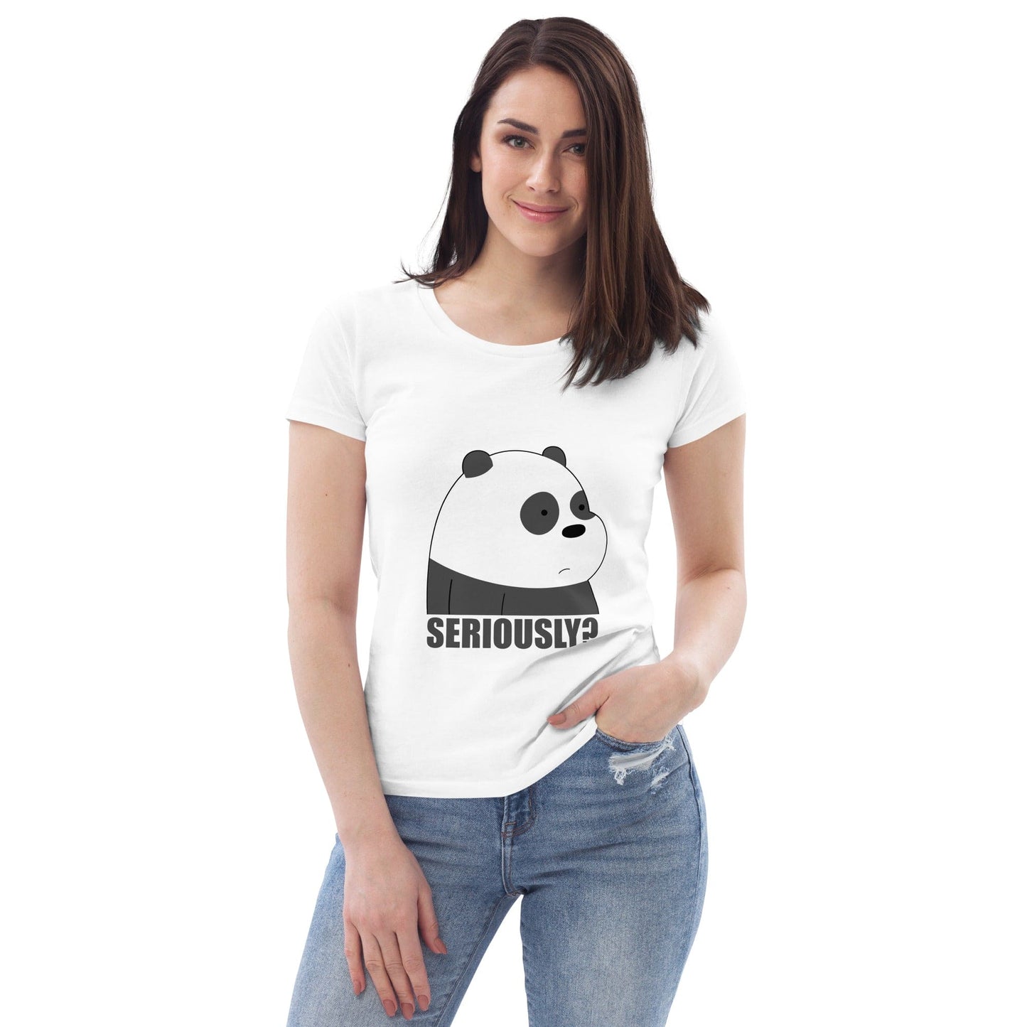 Cute Panda Women's fitted eco tee
