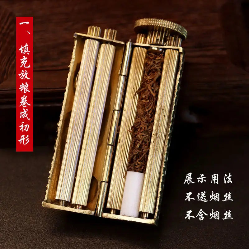 Pure Copper Cigarette Rolling Maker Handmade Brass Stereo Personality Pixiu Cigarette Maker Smoking Accessories Gadgets for Men